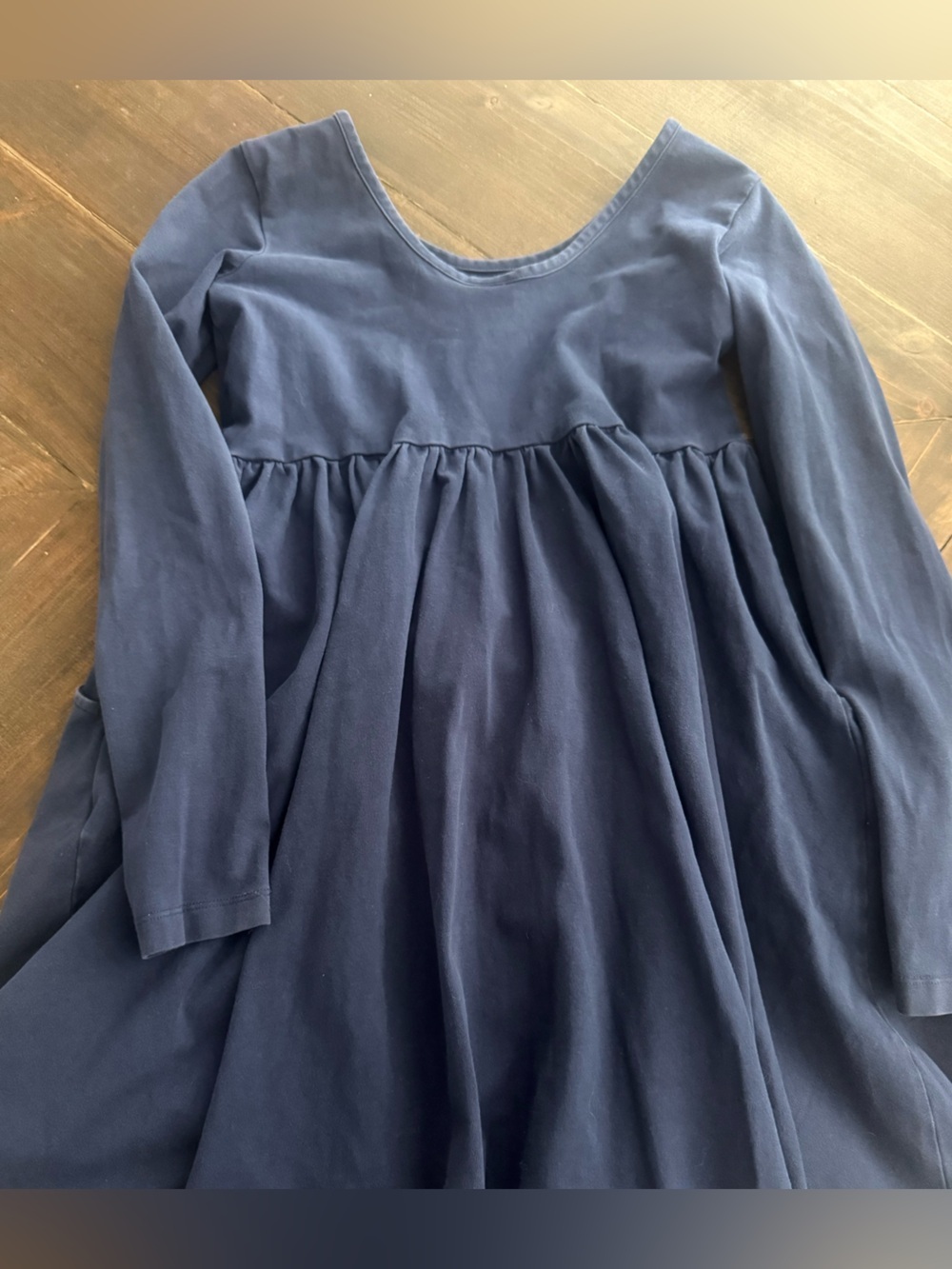 Hanna Andersson Navy Blue Pocket Cotton Dress Size Girls 10 - Picture 3 of 3